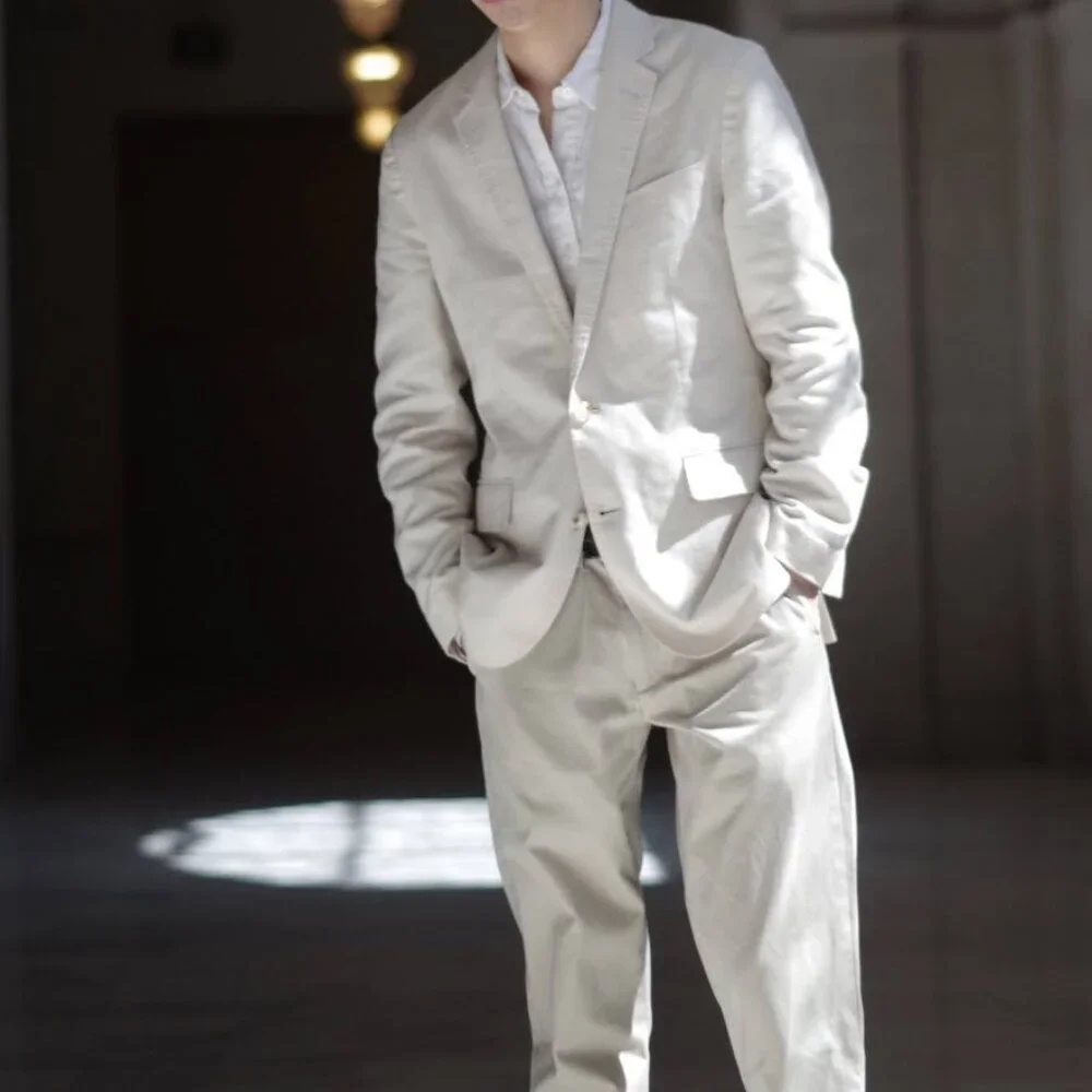 [Free Pants] J.crew Ludlow Linen Khaki Blazer Suit Set